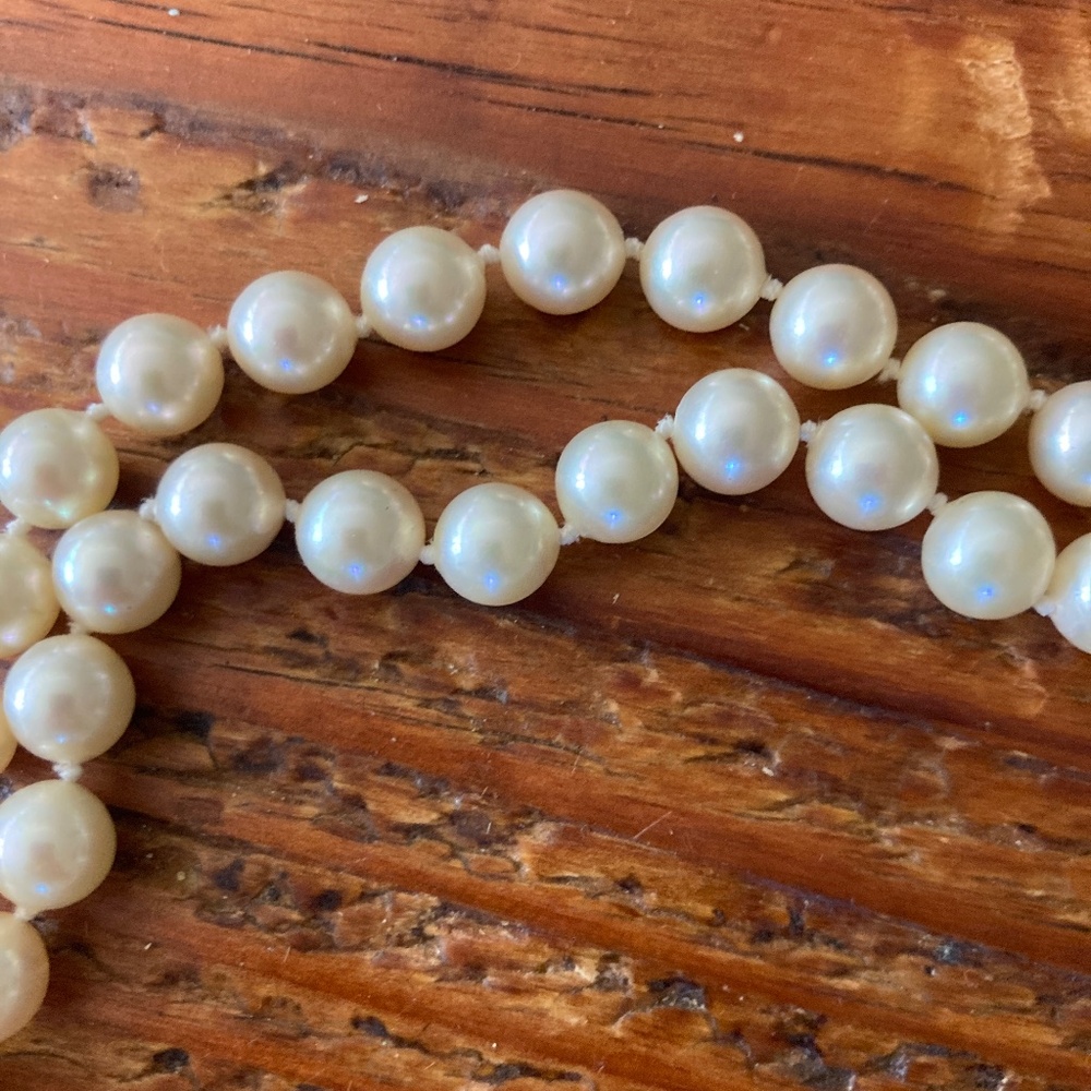 Vintage Marjorica Long Double Strand Faux Pearl Necklace - Picture 5 of 10